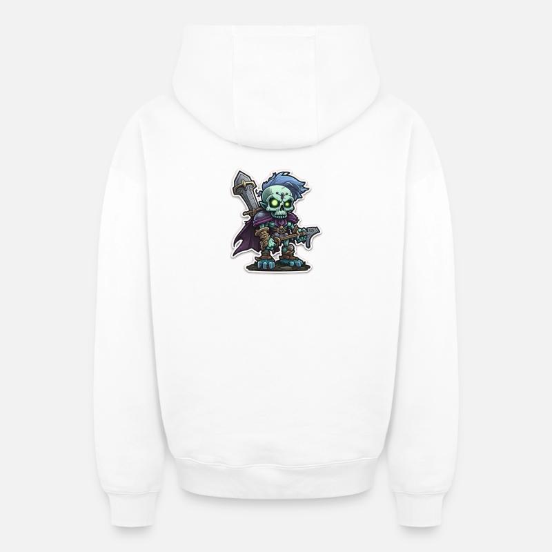 Mort-vivant - Sweat à capuche unisexe zippé oversize épais SPREAD - blanc
