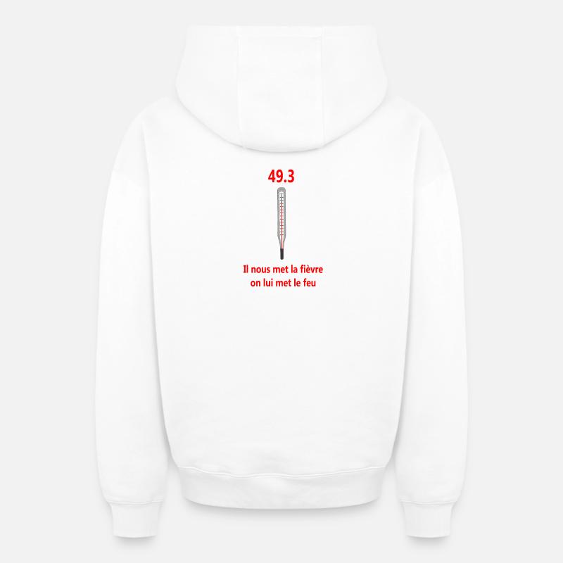 49.3 - Sweat à capuche unisexe zippé oversize épais SPREAD - blanc
