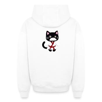 ticker, Happy Colorful Owl wearing Headphones, kaw - Oversized Heavyweight Unisex Zip Hoodie - Weiß - Hinten - AI Model Male 178 light (178cm)
