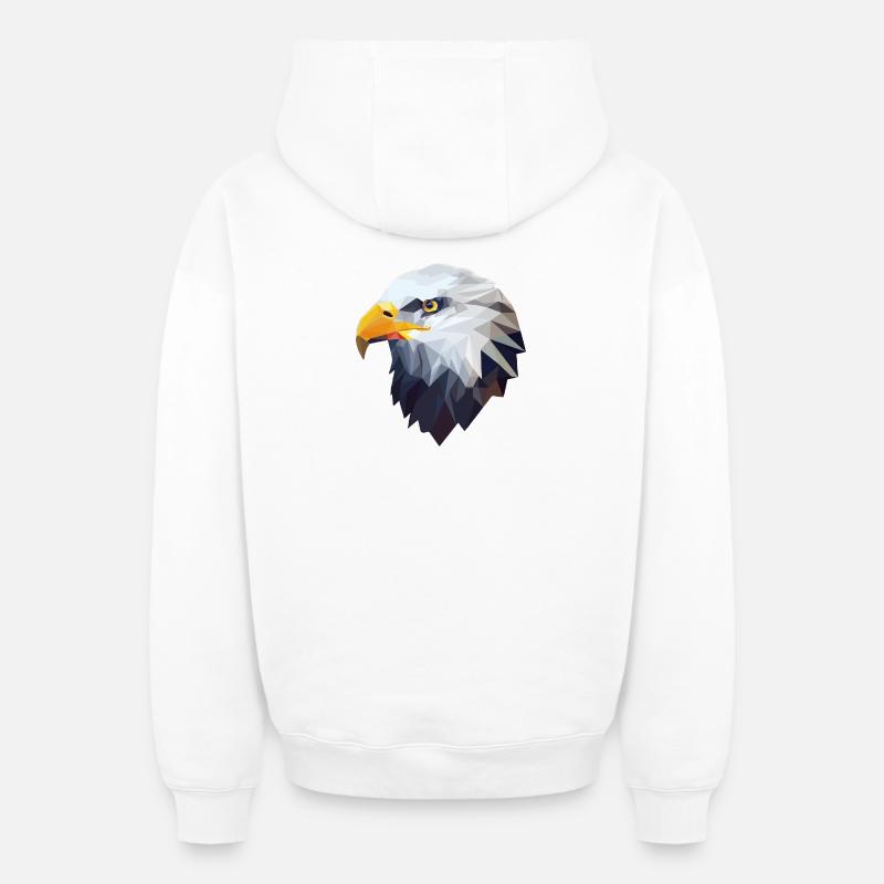 Stylized, geometric eagle - Oversized Heavyweight Unisex Zip Hoodie - white