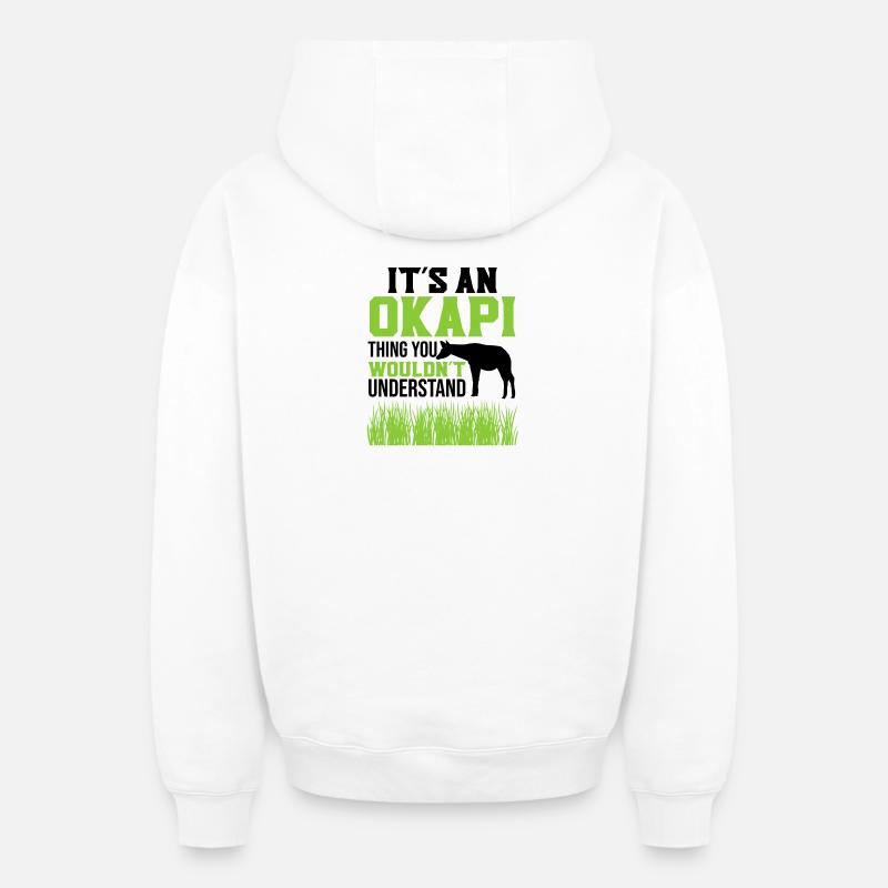 C'est un okapi - Sweat à capuche unisexe zippé oversize épais SPREAD - blanc