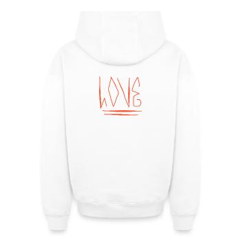Love Liebe Amour - Oversized Heavyweight Unisex Zip Hoodie - Weiß - Hinten - AI Model Male 178 light (178cm)