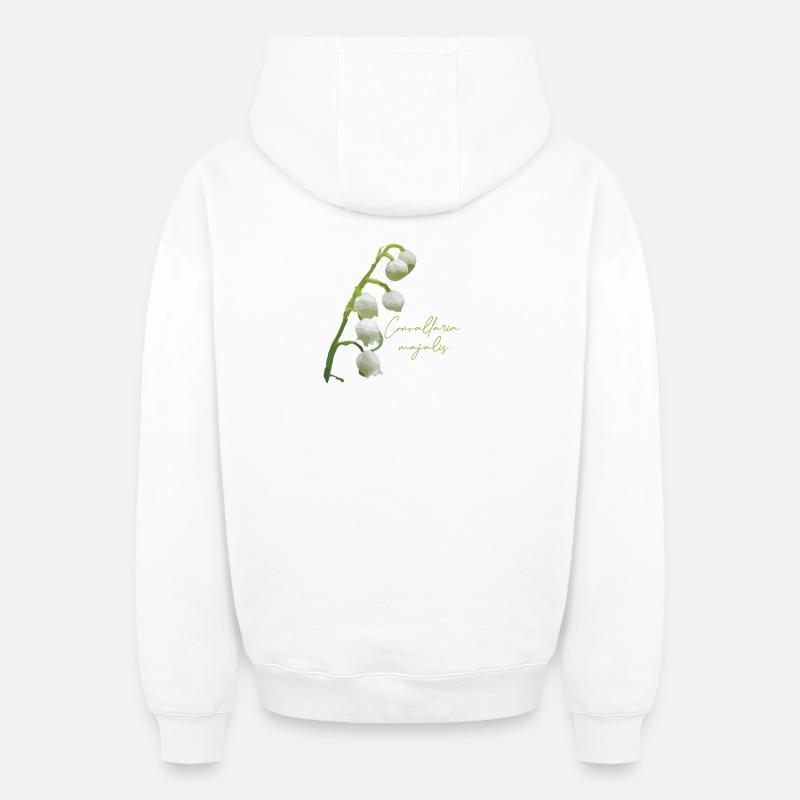 Inflorescence du muguet - Sweat à capuche unisexe zippé oversize épais SPREAD - blanc