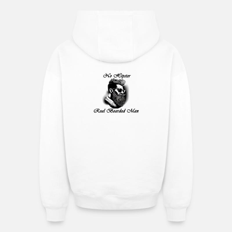 pas de Hipster - Sweat à capuche unisexe zippé oversize épais SPREAD - blanc