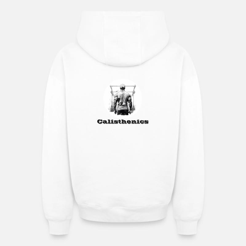 Callisthénie - Sweat à capuche unisexe zippé oversize épais SPREAD - blanc