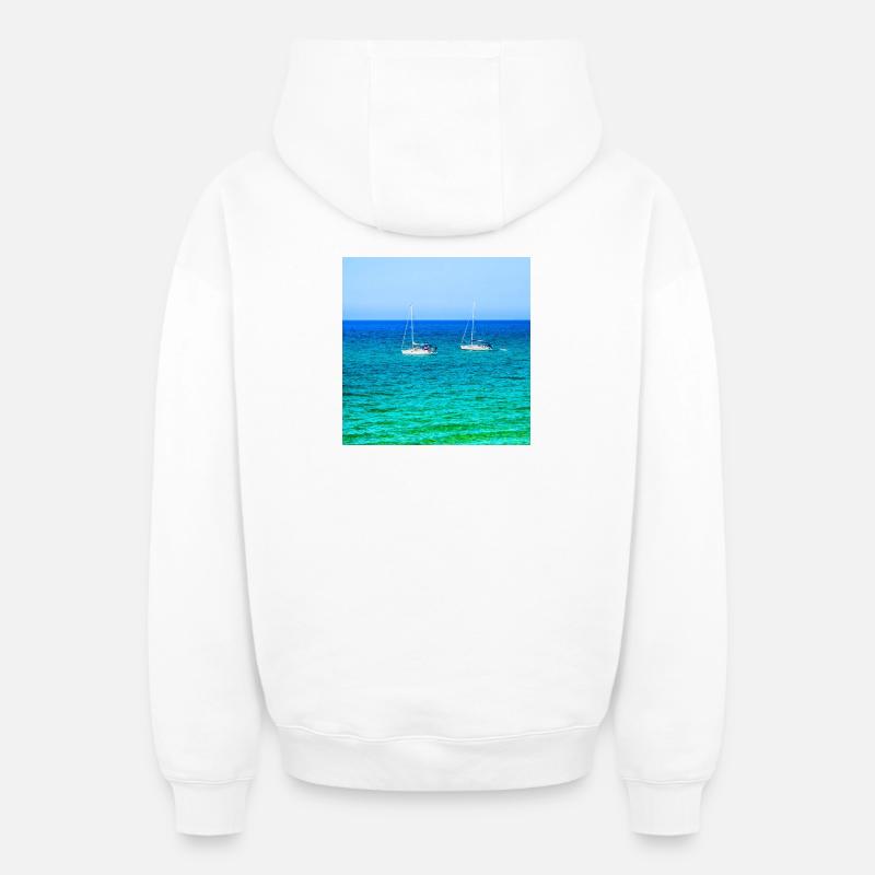 Summer Sailing - Oversized Heavyweight Unisex Zip Hoodie - Weiß