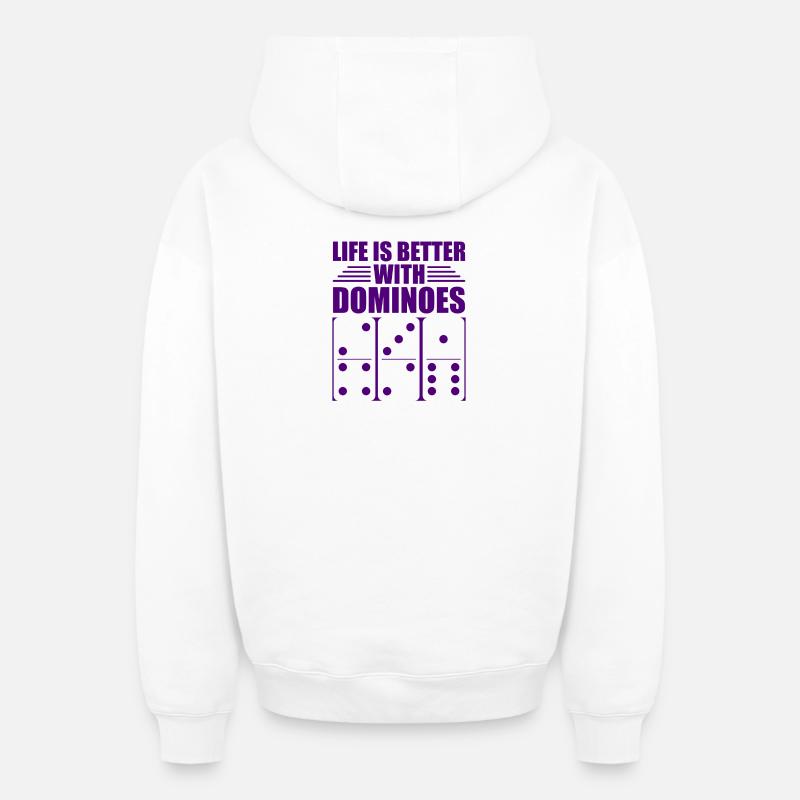 Conception de domino - Sweat à capuche unisexe zippé oversize épais SPREAD - blanc