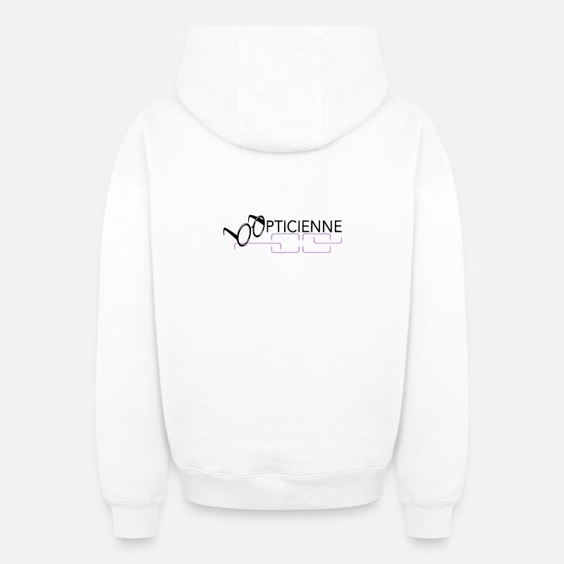 Optitienne - Sweat à capuche unisexe zippé oversize épais SPREAD - blanc