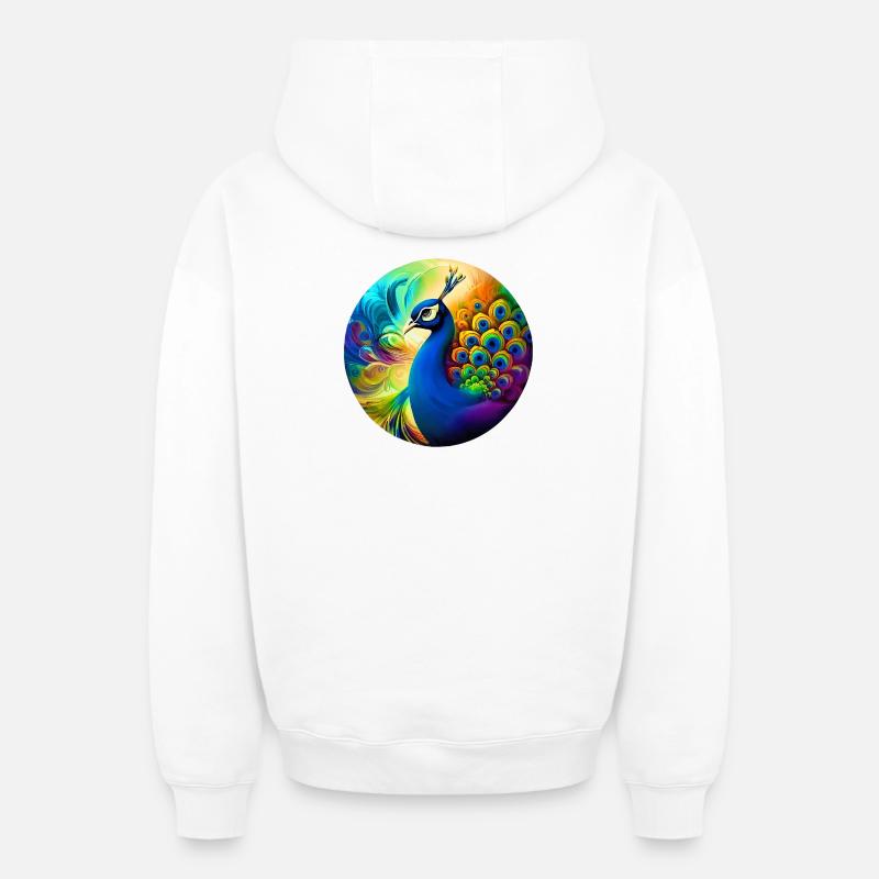Paon - Sweat à capuche unisexe zippé oversize épais SPREAD - blanc