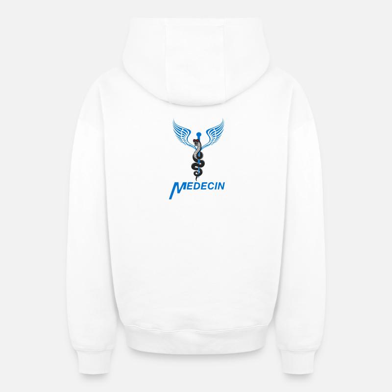 Médecin - Sweat à capuche unisexe zippé oversize épais SPREAD - blanc