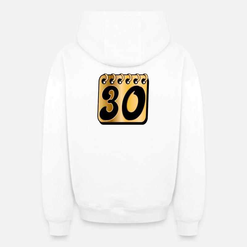 Trente-30e anniversaire - Sweat à capuche unisexe zippé oversize épais SPREAD - blanc