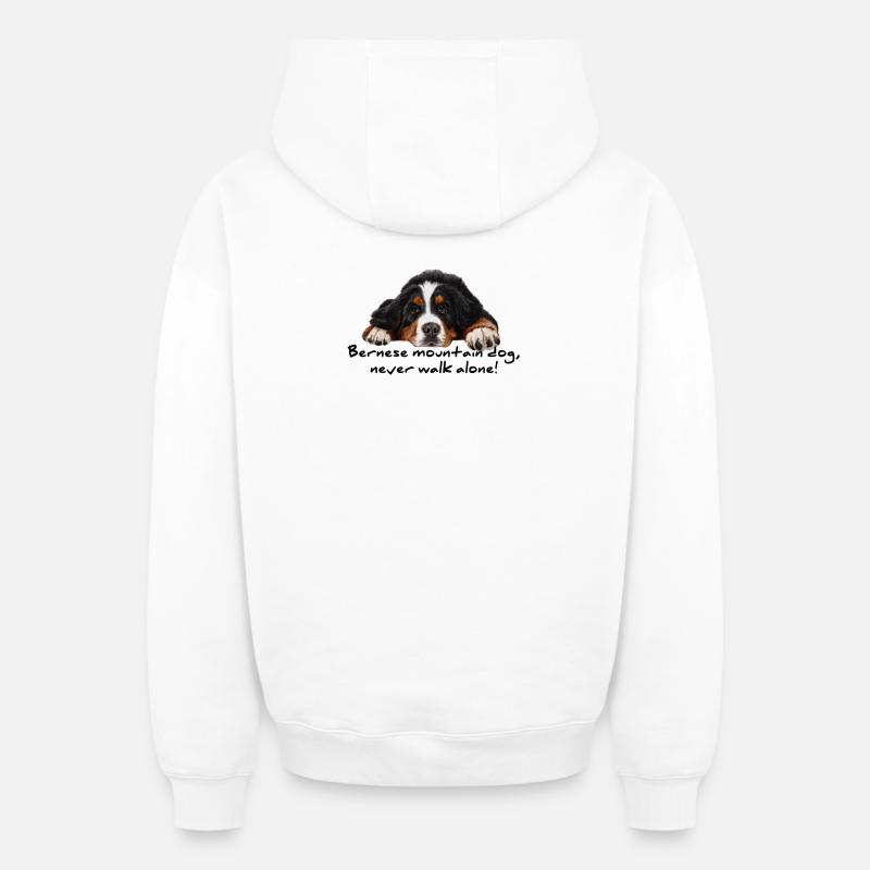 Bouvier bernois - Sweat à capuche unisexe zippé oversize épais SPREAD - blanc