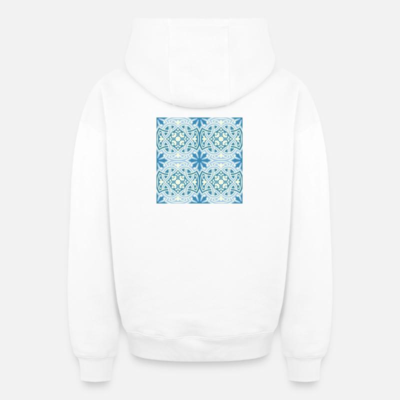 Tuiles Andalouses 14 - Sweat à capuche unisexe zippé oversize épais SPREAD - blanc