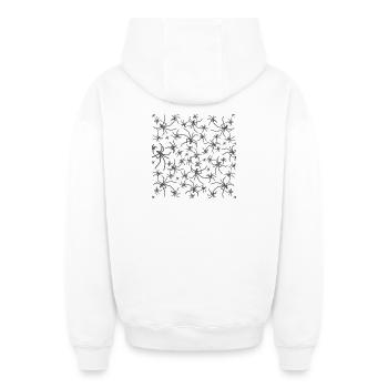 Spinnen muster, halloween outfits, animal prints - Oversized Heavyweight Unisex Zip Hoodie - Weiß - Hinten - AI Model Male 178 light (178cm)