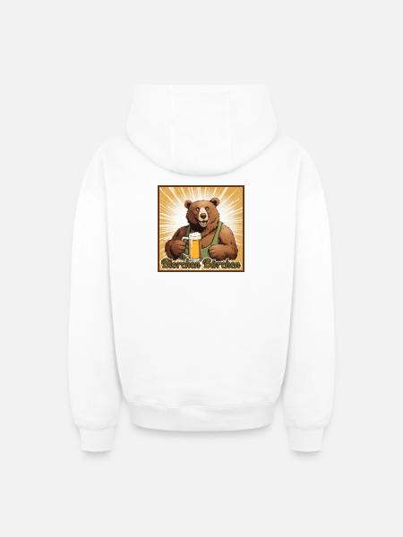 Bierchen Bärchen - Oversized Heavyweight Unisex Zip Hoodie - Weiß