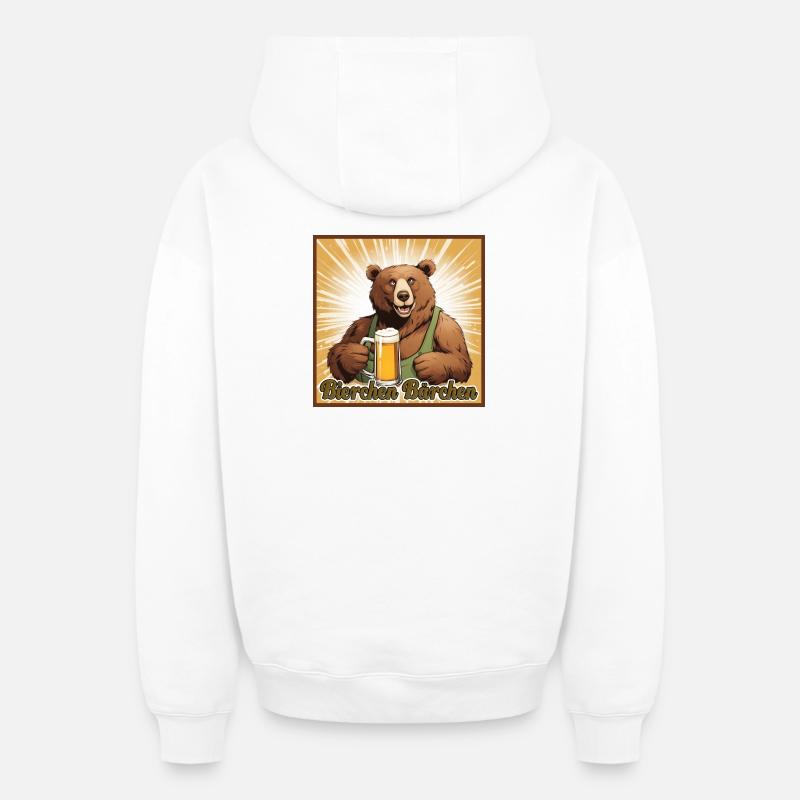 Bierchen Bärchen - Oversized Heavyweight Unisex Zip Hoodie - Weiß