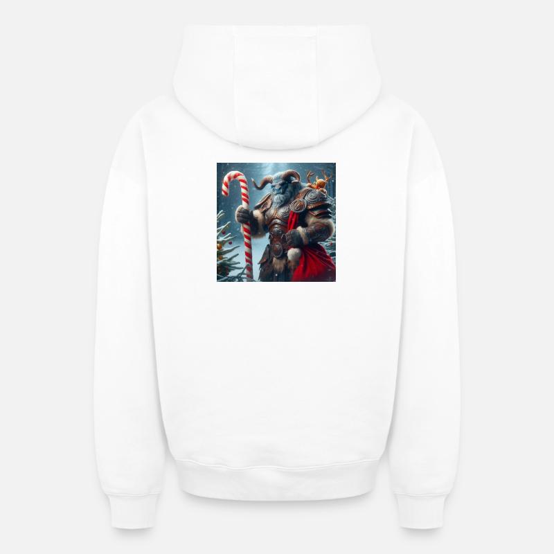 Noël Tauren 1 - Sweat à capuche unisexe zippé oversize épais SPREAD - blanc