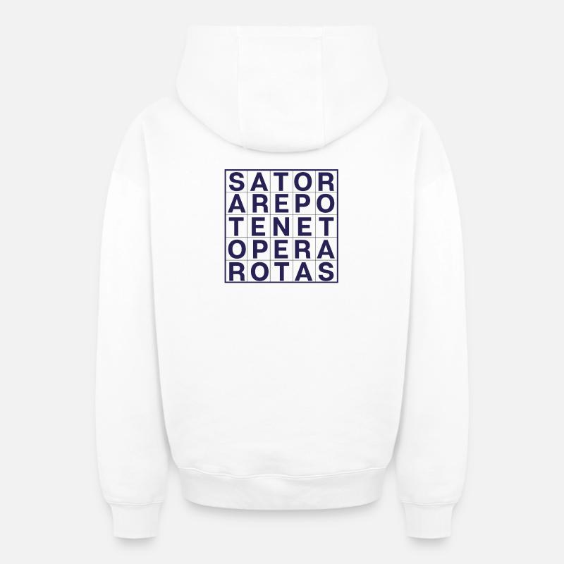 Sator-Rotas - Sweat à capuche unisexe zippé oversize épais SPREAD - blanc