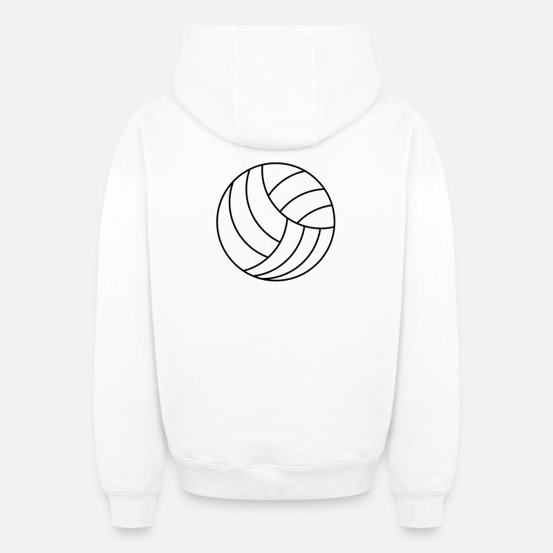 Volley-ball - Sweat à capuche unisexe zippé oversize épais SPREAD - blanc