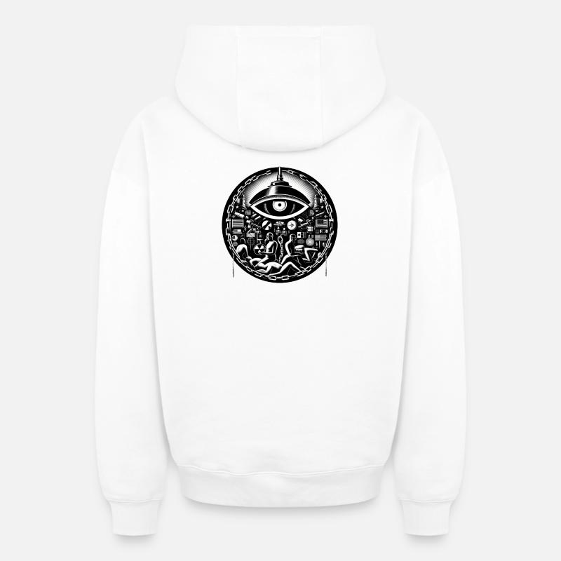 Technologie de l’œil - Sweat à capuche unisexe zippé oversize épais SPREAD - blanc