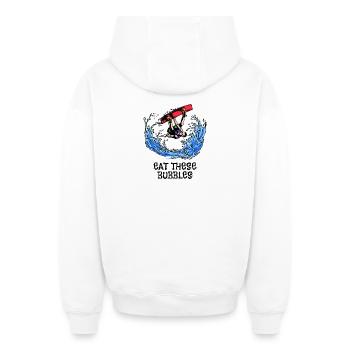 Surfing Kitesurfer Statement Wakeboard Planche de surf - Sweat à capuche unisexe zippé oversize épais SPREAD - blanc - Dos - AI Model Male 178 light (178cm)