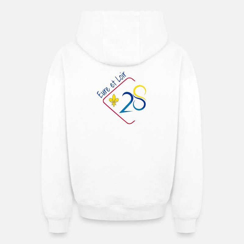 Eure et loir - Sweat à capuche unisexe zippé oversize épais SPREAD - blanc