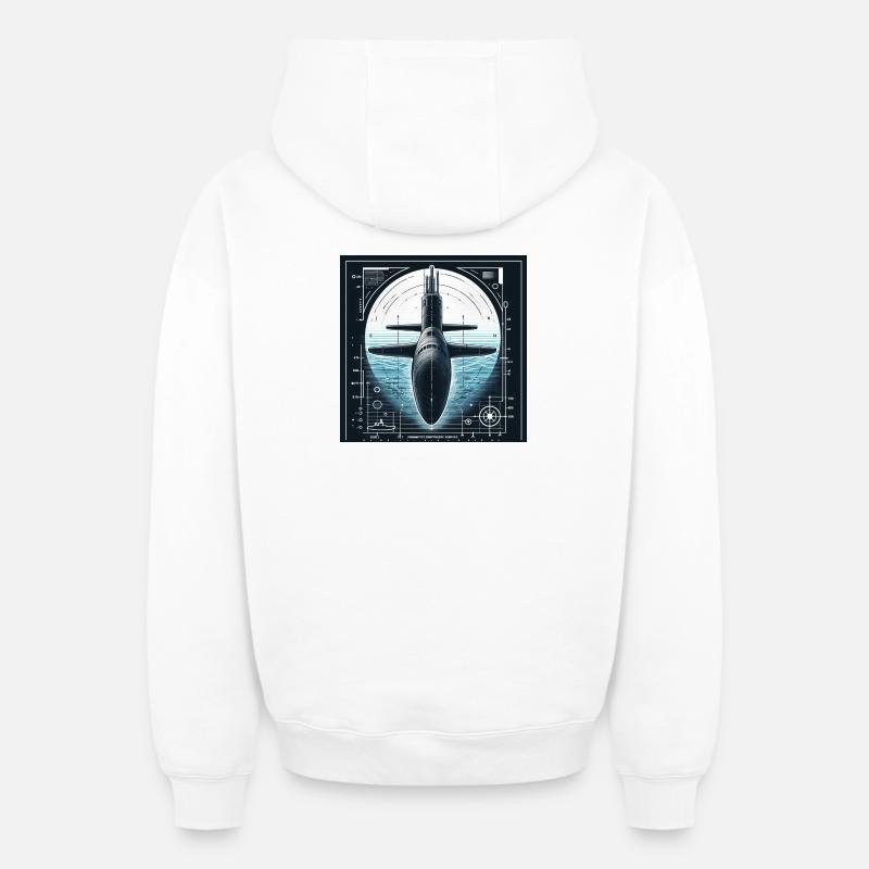 Sous-marin - Sweat à capuche unisexe zippé oversize épais SPREAD - blanc