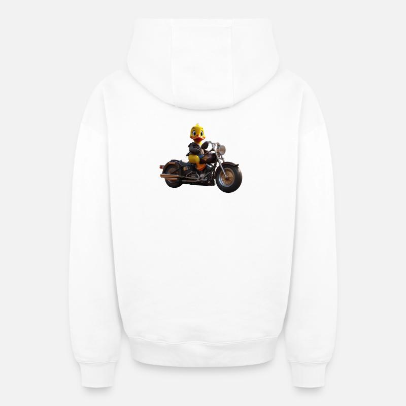 Bick Biker - Sweat à capuche unisexe zippé oversize épais SPREAD - blanc