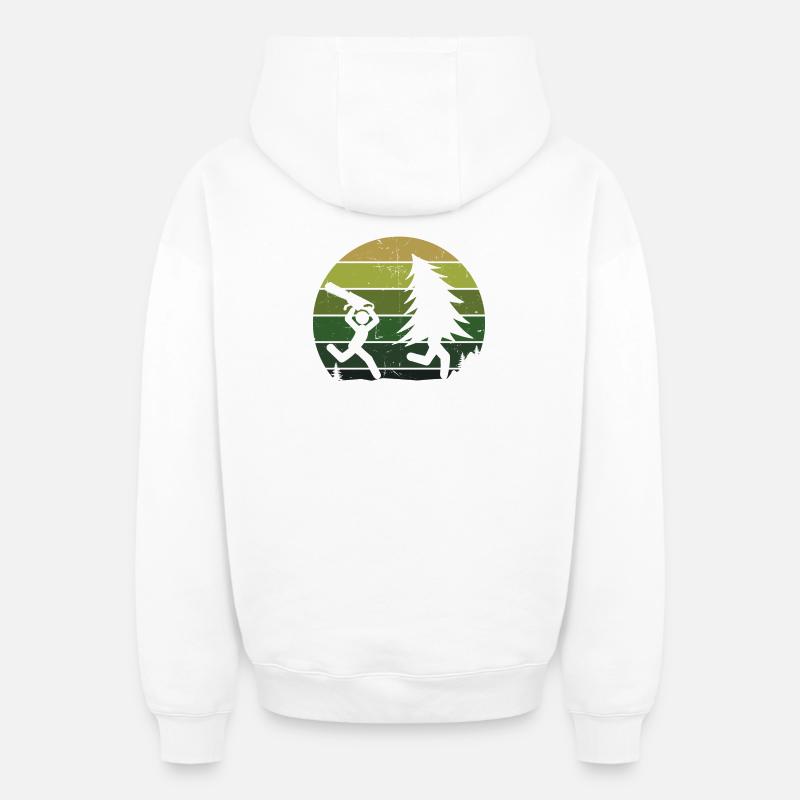 Arbre bûcheron sciure sciure bois bois - Sweat à capuche unisexe zippé oversize épais SPREAD - blanc