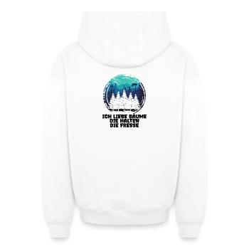 Forestry Statement Tree Lumberjack Wood Woodwork - Oversized Heavyweight Unisex Zip Hoodie - white - Back - AI Model Male 178 light (178cm)