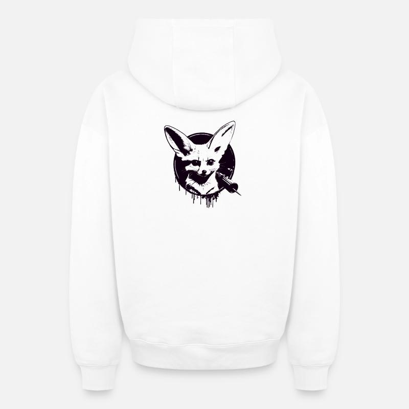 Fennec - Sweat à capuche unisexe zippé oversize épais SPREAD - blanc