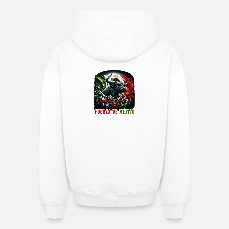 Mexiko Stierkampf Design - Oversized Heavyweight Unisex Zip Hoodie - Weiß
