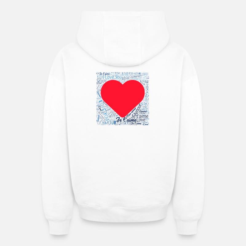 COEUR - Sweat à capuche unisexe zippé oversize épais SPREAD - blanc