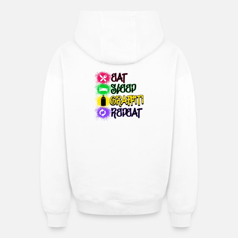 Graffiti Statement Sprayer Spraydose Kunst - Oversized Heavyweight Unisex Zip Hoodie - Weiß