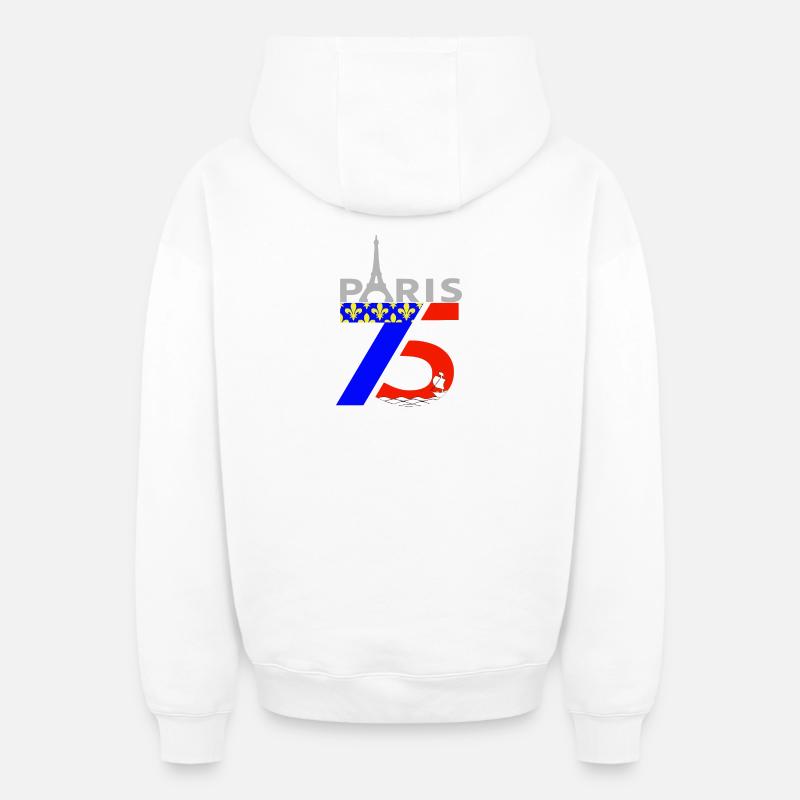 Paris - Oversized Heavyweight Unisex Zip Hoodie - Weiß