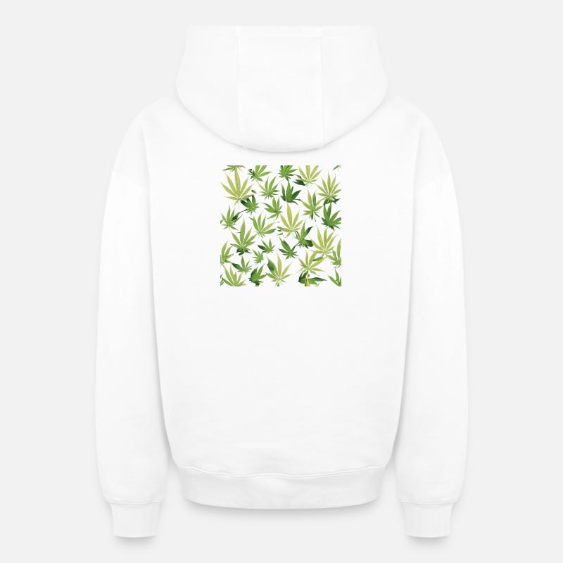 Cannabis 2 - Sweat à capuche unisexe zippé oversize épais SPREAD - blanc