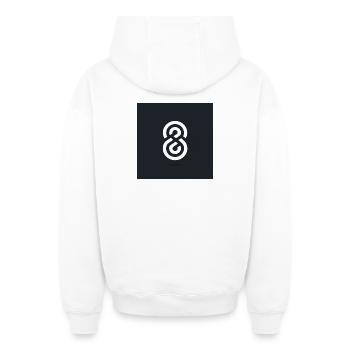 Loggo - Oversized Heavyweight Unisex Zip Hoodie - white - Back - AI Model Male 178 light (178cm)