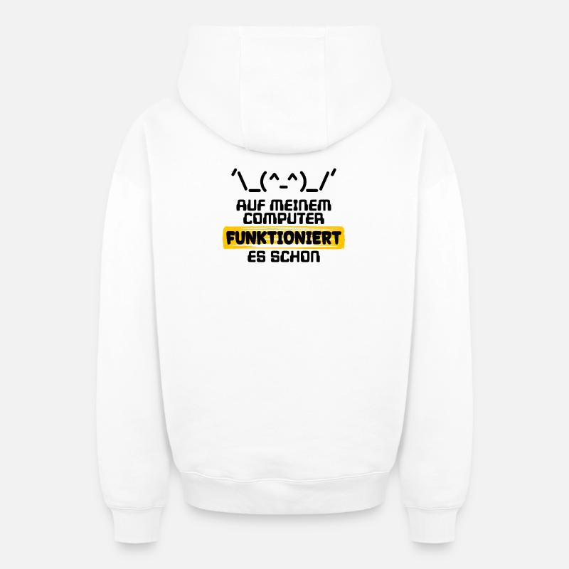 Developer Statement Code Scripting Programmer - Oversized Heavyweight Unisex Zip Hoodie - white