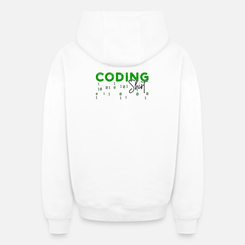 Coden Developer Programmierer Webentwickler Spruch - Oversized Heavyweight Unisex Zip Hoodie - Weiß