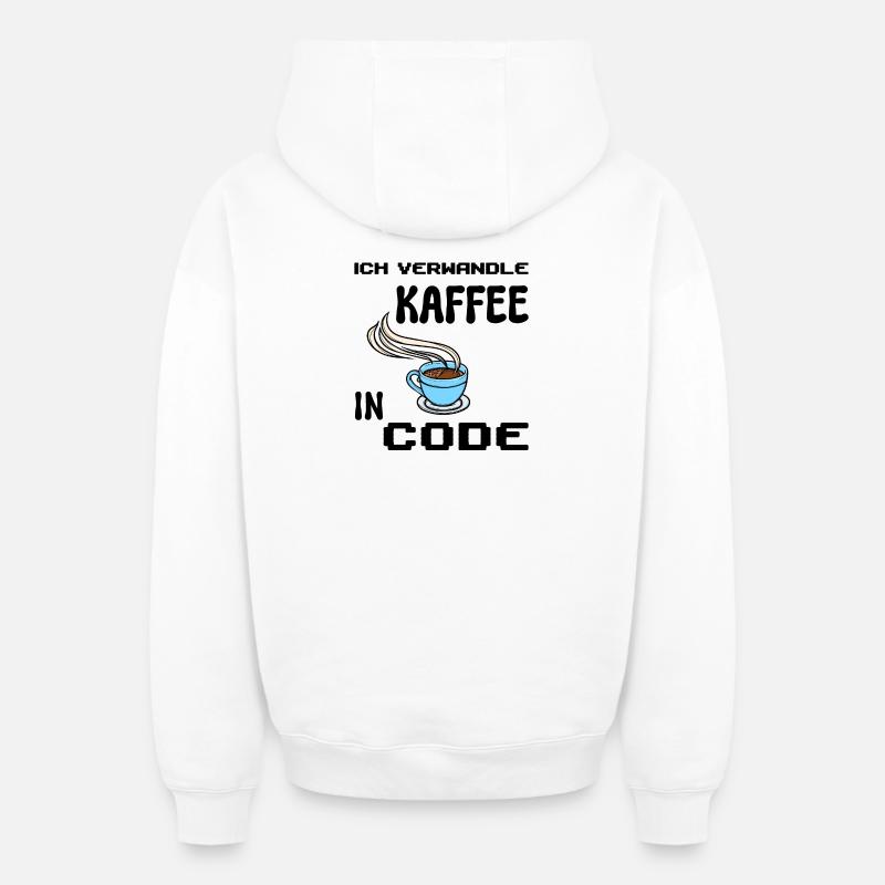Coden Computerfreak Déclaration du développeur Nerd - Sweat à capuche unisexe zippé oversize épais SPREAD - blanc