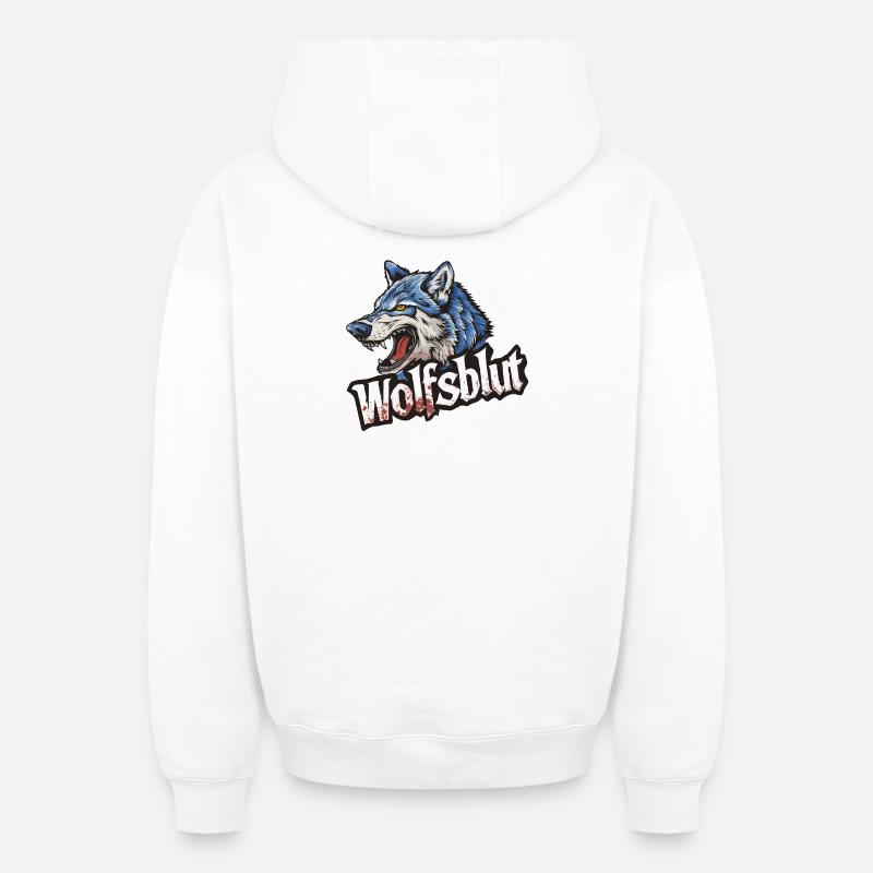 Wolfsblut Werwolf Logo - Oversized Heavyweight Unisex Zip Hoodie - Weiß