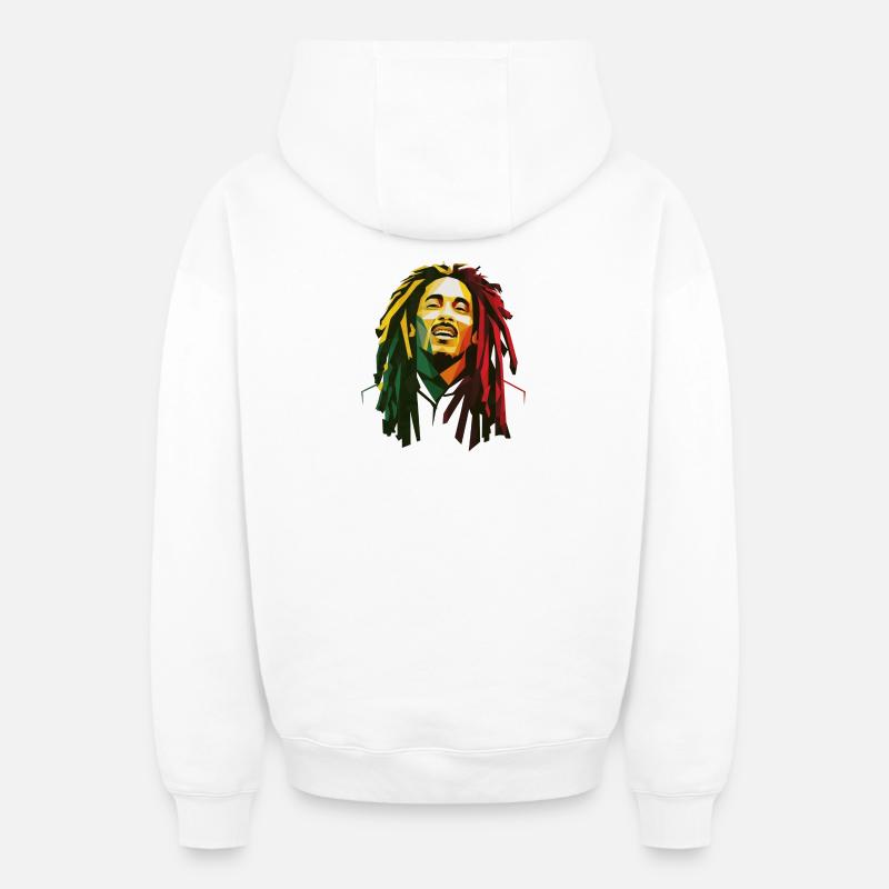 Rasta King - Sweat à capuche unisexe zippé oversize épais SPREAD - blanc