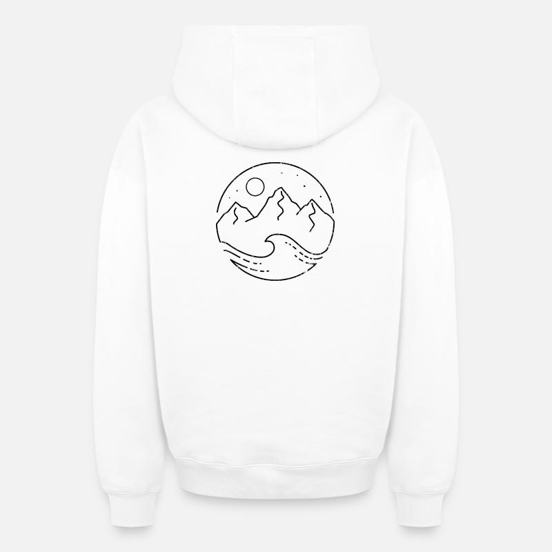 Informations de conception requises - Sweat à capuche unisexe zippé oversize épais SPREAD - blanc