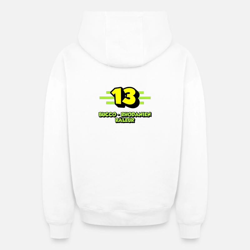 Bucco-Rhodanien râleur - Sweat à capuche unisexe zippé oversize épais SPREAD - blanc