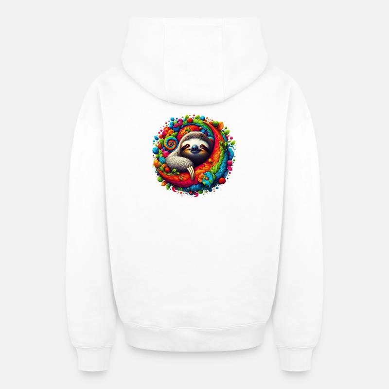Paresse - Sweat à capuche unisexe zippé oversize épais SPREAD - blanc
