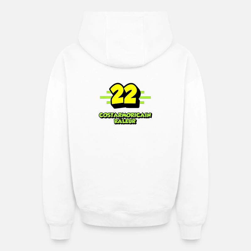 Costarmoricain râleur - Sweat à capuche unisexe zippé oversize épais SPREAD - blanc