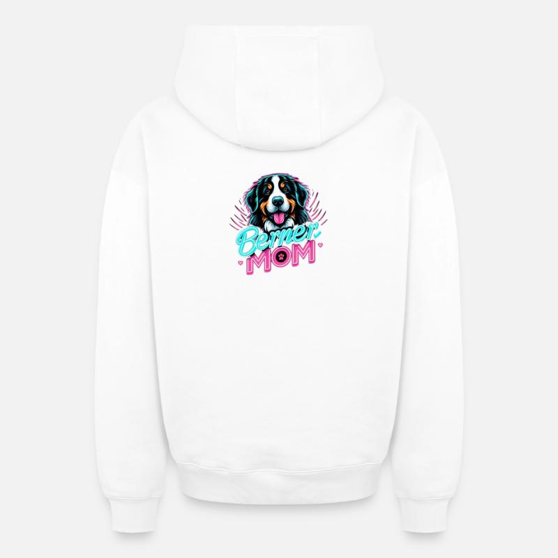 Bouvier bernois - Sweat à capuche unisexe zippé oversize épais SPREAD - blanc
