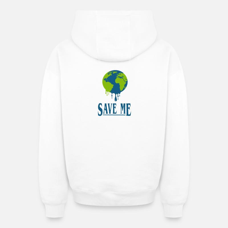 Save me - Sweat à capuche unisexe zippé oversize épais SPREAD - blanc