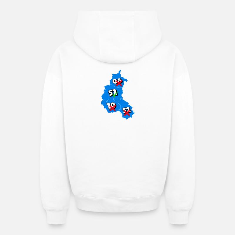 51 Marne - Sweat à capuche unisexe zippé oversize épais SPREAD - blanc