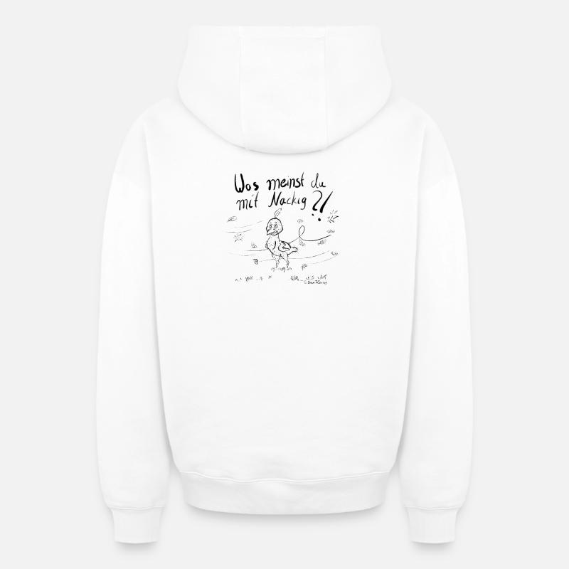 Ein Mausender Vogel im Herbstwind - Oversized Heavyweight Unisex Zip Hoodie - Weiß